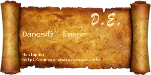 Dancsó Emese névjegykártya