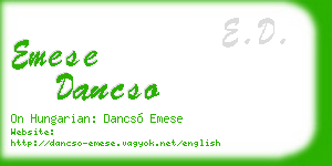 emese dancso business card